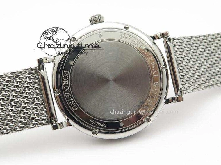 MIROTIME 0506 Portofino SCHAFFHAUSEN SS MKF 1:1 Best Edition Black Dial On Mesh Bracelet A Sporty 7342